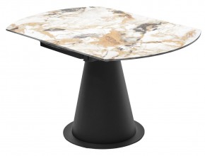 Стол TERAMO 135 GLOSS GRAND JADE SOLID CERAMIC, керамика, поворотн.механизм / Черный каркас, ®DISAUR в Карталах - kartaly.mebel24.online | фото 11