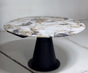 Стол TERAMO 135 GLOSS GRAND JADE SOLID CERAMIC, керамика, поворотн.механизм / Черный каркас, ®DISAUR в Карталах - kartaly.mebel24.online | фото 5