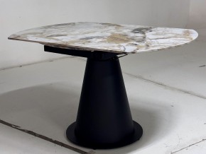 Стол TERAMO 135 GLOSS GRAND JADE SOLID CERAMIC, керамика, поворотн.механизм / Черный каркас, ®DISAUR в Карталах - kartaly.mebel24.online | фото 9