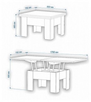 Стол-трансформер Нобиле СТр-1+ко в Карталах - kartaly.mebel24.online | фото 2