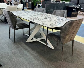 Стол VICENZA 220 BULGARI WHITE, керамика / белый, ®DISAUR в Карталах - kartaly.mebel24.online | фото 2