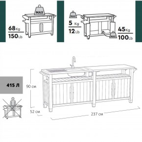 Столик для барбекю 415 Л (Unity Chef 415 L) графит в Карталах - kartaly.mebel24.online | фото 2