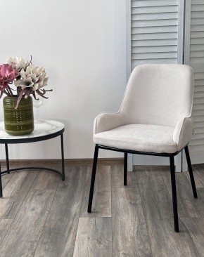 Стул BRIO CATO-01 Белый, фактурная ткань / черный каркас, ®DISAUR в Карталах - kartaly.mebel24.online | фото 3