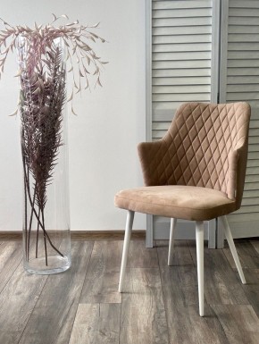 Стул HERMAN 360 град. БЕЖЕВЫЙ #5, велюр / белый каркас М-City в Карталах - kartaly.mebel24.online | фото 2