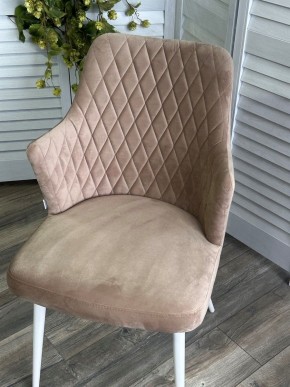 Стул HERMAN 360 град. БЕЖЕВЫЙ #5, велюр / белый каркас М-City в Карталах - kartaly.mebel24.online | фото 5