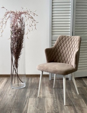 Стул HERMAN 360 град. ЛАТТЕ #25, велюр / белый каркас М-City в Карталах - kartaly.mebel24.online | фото 2