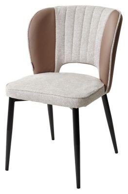 Стул HERMES WZ2042-02 светло-бежевый фактурный велюр/ HK017-31 серо-коричневый PU, М-City в Карталах - kartaly.mebel24.online | фото 1