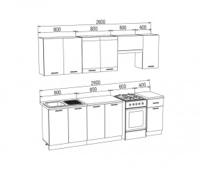 ТЕХНО Кухонный гарнитур 2,6 м Компоновка №3 в Карталах - kartaly.mebel24.online | фото 6