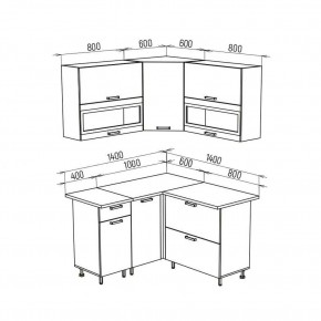 ТЕХНО Кухонный гарнитур угловой 1,4х1,4 м Компоновка №2 в Карталах - kartaly.mebel24.online | фото 8