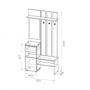 Токио Вешалка с зеркалом в Карталах - kartaly.mebel24.online | фото 3