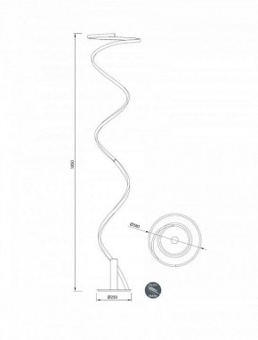Торшер Mantra Helix 6102 в Карталах - kartaly.mebel24.online | фото 2