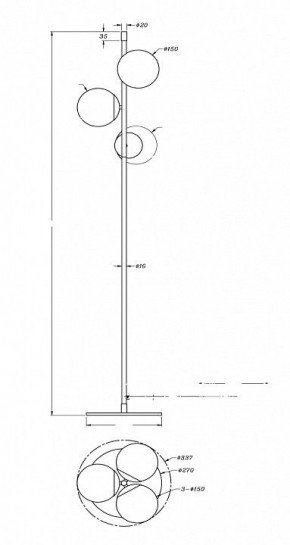 Торшер Maytoni Nostalgia MOD048FL-03G в Карталах - kartaly.mebel24.online | фото 3