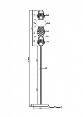 Торшер Maytoni Pattern MOD267FL-L32CH3K в Карталах - kartaly.mebel24.online | фото 2