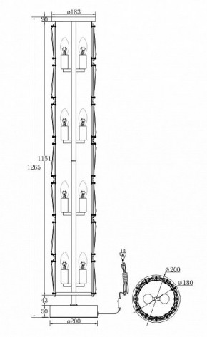 Торшер Maytoni Puntes MOD043FL-08G в Карталах - kartaly.mebel24.online | фото 3