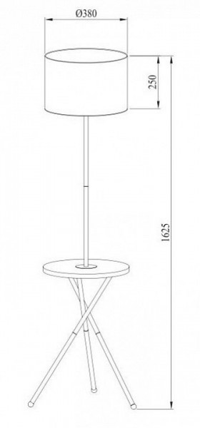 Торшер с полкой Arte Lamp Combo A2070PN-1BK в Карталах - kartaly.mebel24.online | фото 2