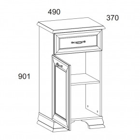 Тумба 1D1S, TIFFANY, цвет вудлайн кремовый в Карталах - kartaly.mebel24.online | фото 3