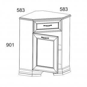 Тумба 1D1SU, TIFFANY, цвет вудлайн кремовый в Карталах - kartaly.mebel24.online | фото 3