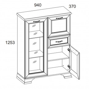 Тумба 1V2D1S, TIFFANY, цвет вудлайн кремовый в Карталах - kartaly.mebel24.online | фото 2