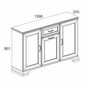 Тумба 3D1S, TIFFANY, цвет вудлайн кремовый в Карталах - kartaly.mebel24.online | фото 2