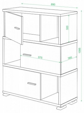 Тумба комбинированная Домино нельсон СБ-30/3 в Карталах - kartaly.mebel24.online | фото 2