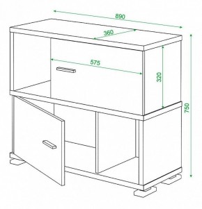 Тумба комбинированная Домино СБ-30/2 в Карталах - kartaly.mebel24.online | фото 3