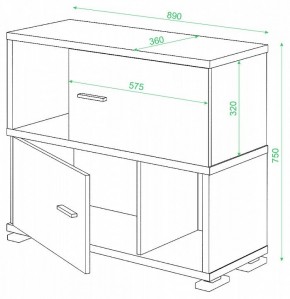 Тумба комбинированная СБ-30/2 в Карталах - kartaly.mebel24.online | фото 2