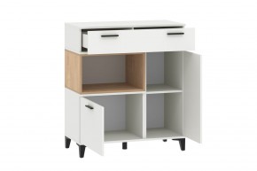 Тумба НМ 013.80 "Bergen" (Белый/Дуб бунратти) в Карталах - kartaly.mebel24.online | фото 2