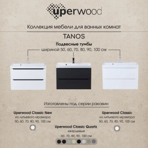 Тумба под раковину Uperwood Tanos 100 см, подвесная, белая/графит в Карталах - kartaly.mebel24.online | фото 12