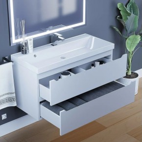 Тумба под раковину Uperwood Tanos 100 см, подвесная, белая матовая в Карталах - kartaly.mebel24.online | фото 9