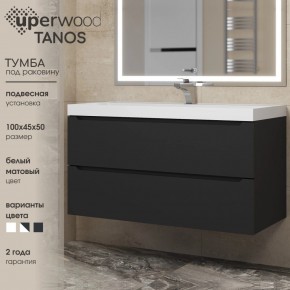 Тумба под раковину Uperwood Tanos 100 см, подвесная, черная матовая в Карталах - kartaly.mebel24.online | фото 3