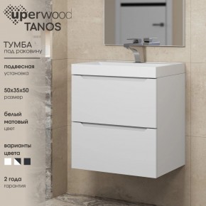 Тумба под раковину Uperwood Tanos 50 см, подвесная, белая матовая в Карталах - kartaly.mebel24.online | фото 6