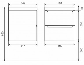 Тумба под раковину Uperwood Tanos 50 см, подвесная, черная матовая в Карталах - kartaly.mebel24.online | фото 3