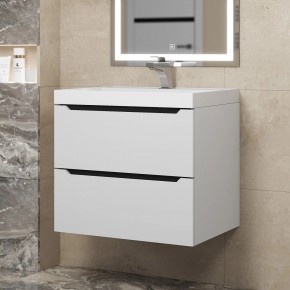 Тумба под раковину Uperwood Tanos 60 см, подвесная, белая/графит в Карталах - kartaly.mebel24.online | фото