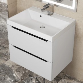 Тумба под раковину Uperwood Tanos 60 см, подвесная, белая/графит в Карталах - kartaly.mebel24.online | фото 10