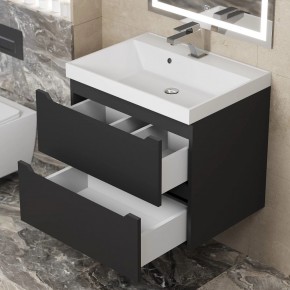 Тумба под раковину Uperwood Tanos 60 см, подвесная, черная матовая в Карталах - kartaly.mebel24.online | фото 2