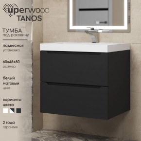 Тумба под раковину Uperwood Tanos 60 см, подвесная, черная матовая в Карталах - kartaly.mebel24.online | фото 3