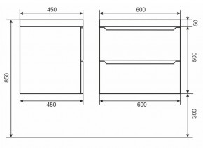 Тумба под раковину Uperwood Tanos 60 см, подвесная, черная матовая в Карталах - kartaly.mebel24.online | фото 6
