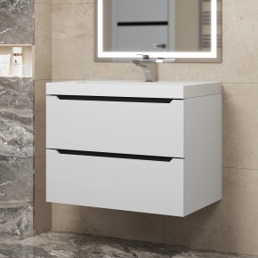Тумба под раковину Uperwood Tanos 70 см, подвесная, белая/графит в Карталах - kartaly.mebel24.online | фото
