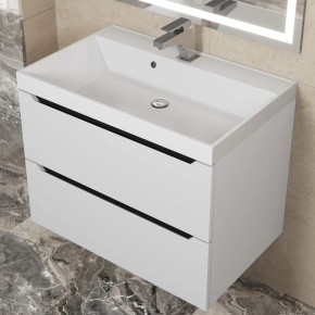 Тумба под раковину Uperwood Tanos 70 см, подвесная, белая/графит в Карталах - kartaly.mebel24.online | фото 9