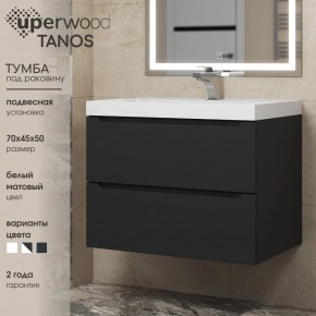 Тумба под раковину Uperwood Tanos 70 см, подвесная, черная матовая в Карталах - kartaly.mebel24.online | фото 3
