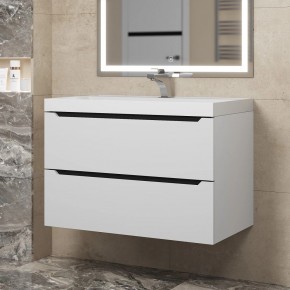Тумба под раковину Uperwood Tanos 80 см, подвесная, белая/графит в Карталах - kartaly.mebel24.online | фото