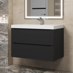 Тумба под раковину Uperwood Tanos 80 см, подвесная, черная матовая в Карталах - kartaly.mebel24.online | фото
