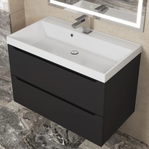 Тумба под раковину Uperwood Tanos 80 см, подвесная, черная матовая в Карталах - kartaly.mebel24.online | фото 11