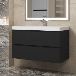 Тумба под раковину Uperwood Tanos 90 см, подвесная, черная матовая в Карталах - kartaly.mebel24.online | фото