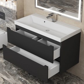 Тумба под раковину Uperwood Tanos 90 см, подвесная, черная матовая в Карталах - kartaly.mebel24.online | фото 10