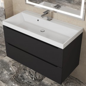 Тумба под раковину Uperwood Tanos 90 см, подвесная, черная матовая в Карталах - kartaly.mebel24.online | фото 11