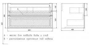 Тумба под раковину Uperwood Tanos 90 см, подвесная, черная матовая в Карталах - kartaly.mebel24.online | фото 7