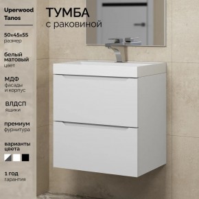 Тумба с раковиной Uperwood Tanos 50 см, подвесная, белая матовая в Карталах - kartaly.mebel24.online | фото 5