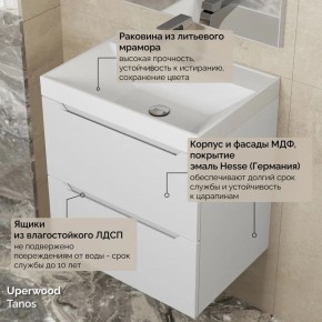 Тумба с раковиной Uperwood Tanos 50 см, подвесная, белая матовая в Карталах - kartaly.mebel24.online | фото 6