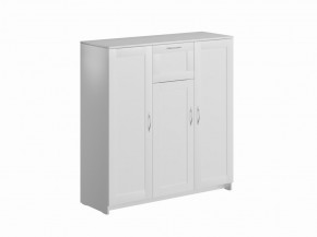 Тумба СИРИУС трехдверная с одним ящиком, цвет белый в Карталах - kartaly.mebel24.online | фото